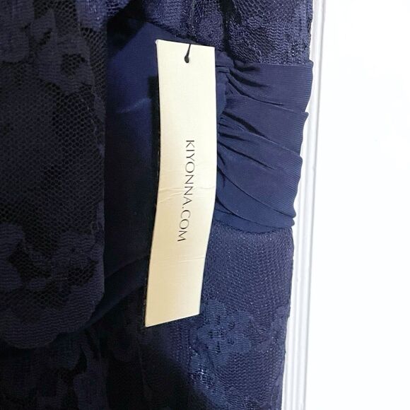Kiyonna Navy Maxi Screen Siren Style 4X Gown Empire Waistline Lined Slimming NEW - Picture 4 of 7